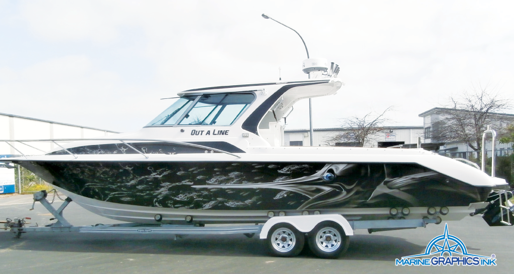boat wrap blue marlin