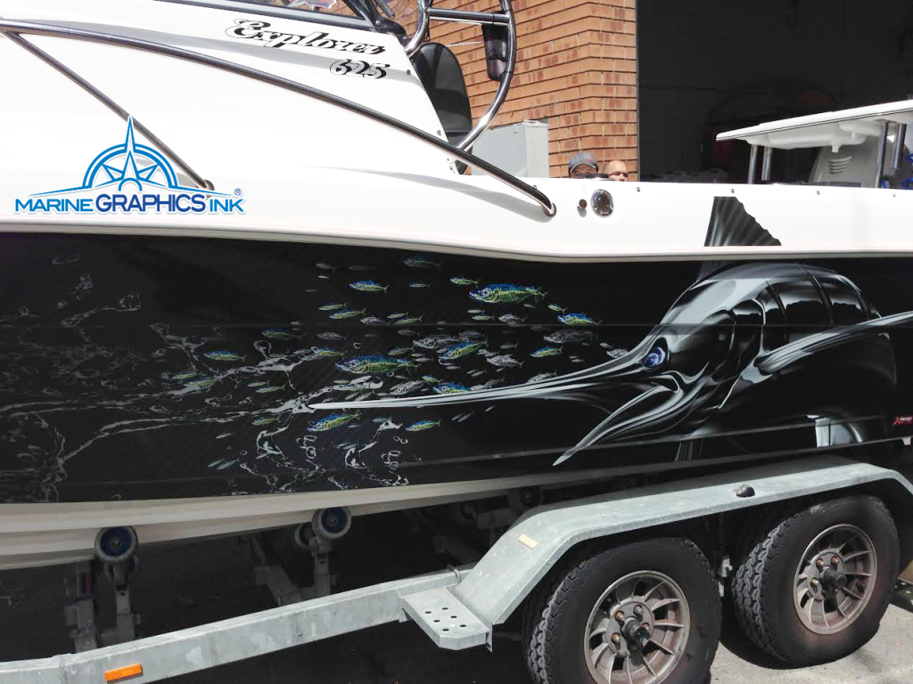 boat wrap marlin